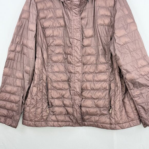 32 Degrees Heat Womens Hooded Down Puffer Packable Taupe Jacket Size 2X - Picture 9 of 16